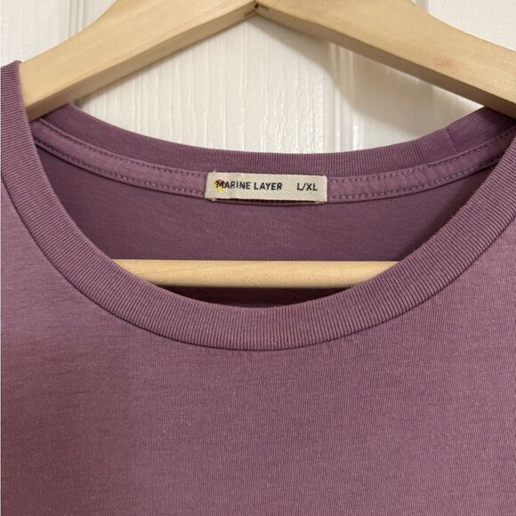 Marine Layer Signature Crew Tee – Fig Purple – Size L/XL - Picture 3 of 9